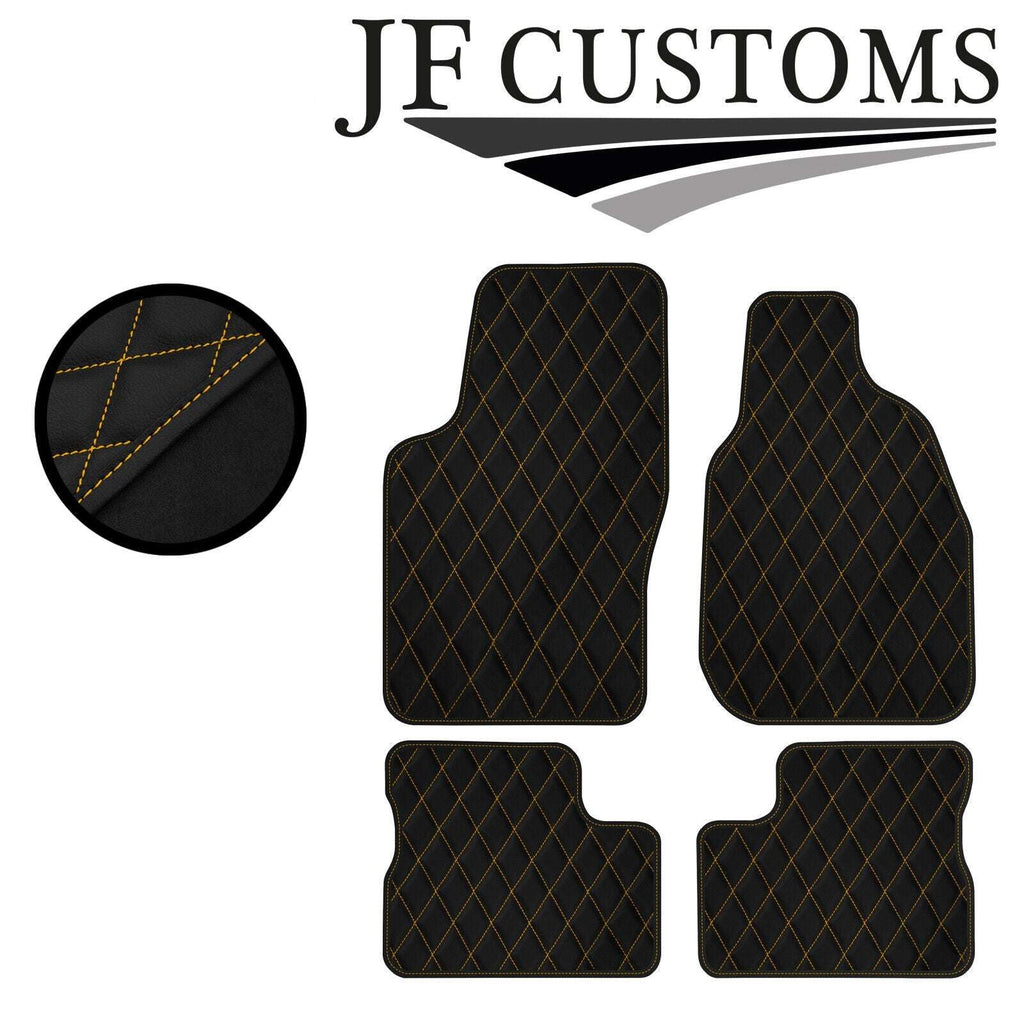 YELLOW DIAMOND STITCH VINYL 4XTAILORED FLOOR CARPETS FITS VAUXHALL CALIBRA 89-97