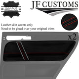 D RED STITCH LEATHER 4X DOOR CARD TRIM + HANDLE COVERS FOR VW TOUAREG 02-11 JF1