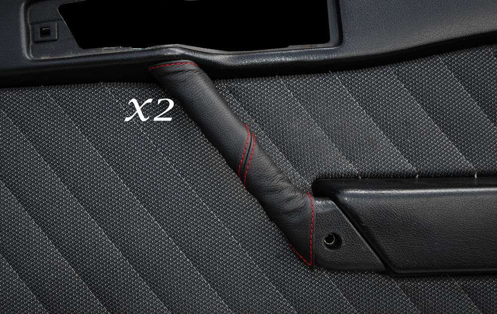RED STITCH  2X FRONT DOOR HANDLE SKIN COVERS FITS ALFA ROMEO 155 1992-1998