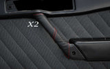 RED STITCH  2X FRONT DOOR HANDLE SKIN COVERS FITS ALFA ROMEO 155 1992-1998