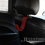 D RED EMBOSSED LEATHER PLASTIC HEADREST HOOK HANGER FOR BMW Z4 E89 09-17 JF1