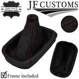 D RED STITCH ITALIAN LEATHER GEAR GAITER+PLASTIC FRAME FITS PONTIAC G5 GT 05-10