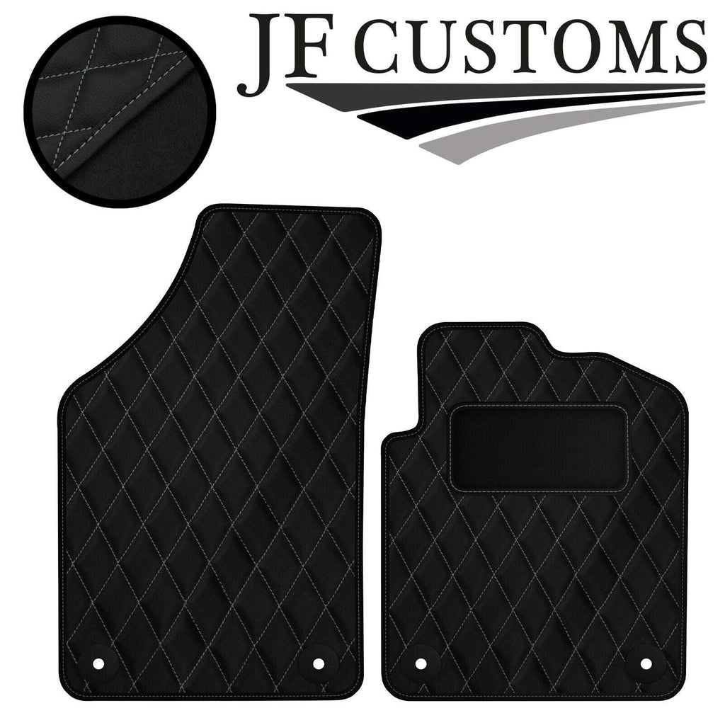 GREY DIAMOND STITCH VINYL 2X TAILORED FLOOR CARPET FOR PEUGEOT RCZ 09-15 JF1