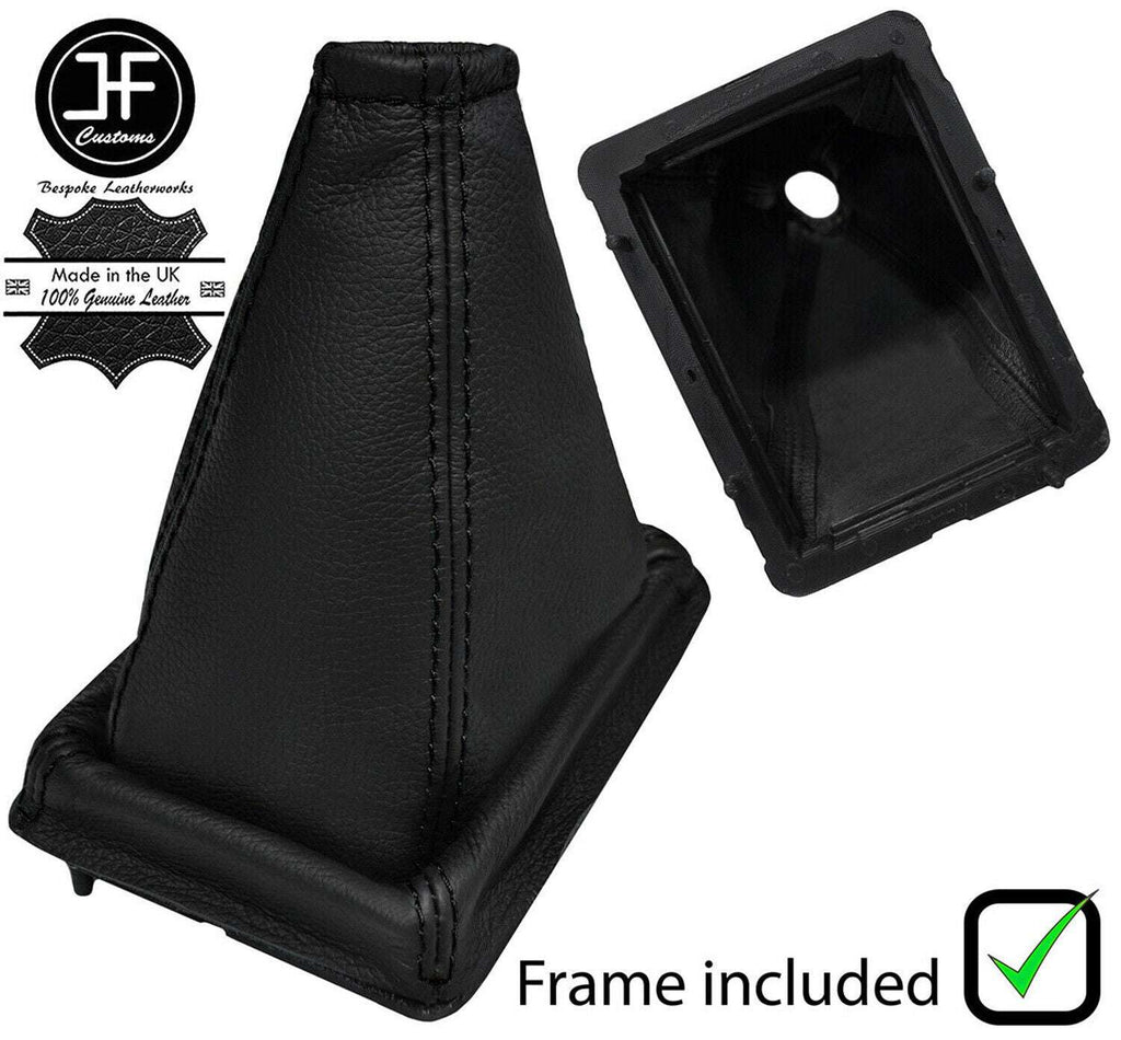 BLACK STITCH LEATHER GEAR GAITER+PLASTIC FRAME FITS FORD ESCORT MK3 MK4 XR3I RS