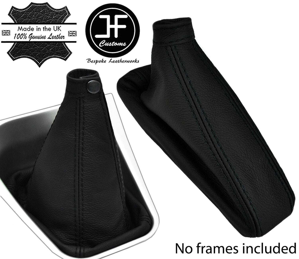 BLACK STITCH TOP GRAIN LEATHER GAITER SET FOR ALFA ROMEO GTV SPIDER 916 PHASE 2