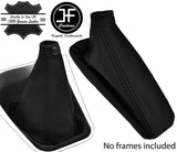 BLACK STITCH TOP GRAIN LEATHER GAITER SET FOR ALFA ROMEO GTV SPIDER 916 PHASE 2