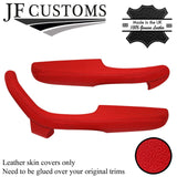 RED LEATHER 2X DOOR HANDLE ARMREST COVER FOR BMW 2002 E10 TI TII TURBO