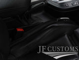 BLACK STITCH LEATHER 2X CAR KEY HOLDER PROTECTOR  FITS JAGUAR S TYPE 99-07