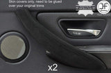 BLACK STITCH 2X FRONT DOOR HANDLE TRIM SUEDE COVERS FITS BMW F34 GT 2012-2017