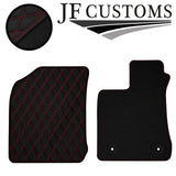 RED DIAMOND STITCH VINYL 2X TAILORED FLOOR CARPET FOR TOYOTA HILUX 11-17 JF1