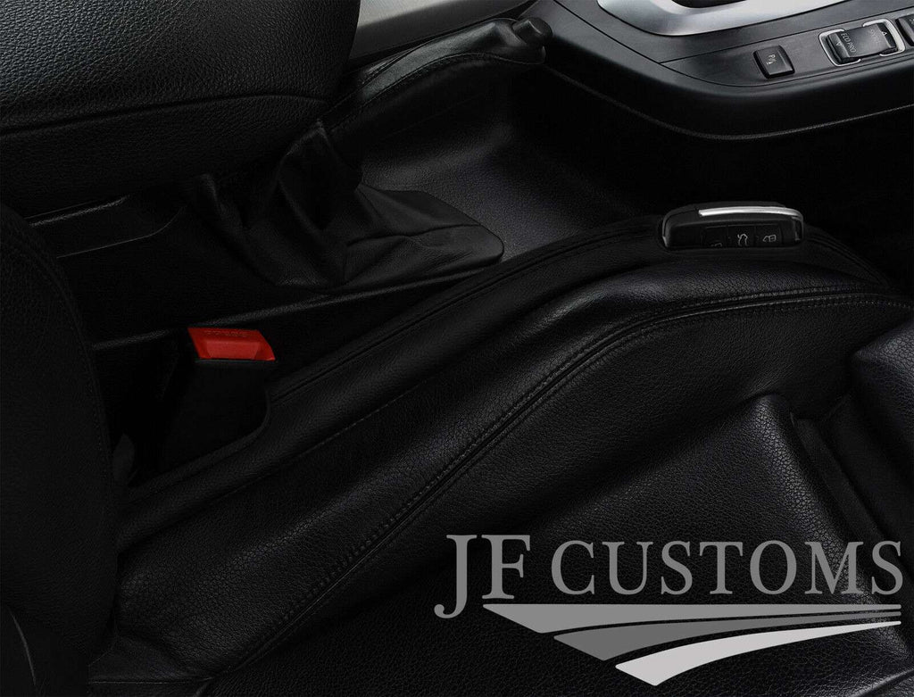 BLACK STITCH LEATHER 2X CAR KEY HOLDER PROTECTOR  FITS JAGUAR XF 2008-2015