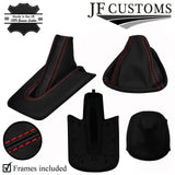 RED STITCH LEATHER GEAR HANDBRAKE GAITER+PLASTIC FRAME FOR BMW Z4 E85 E86 02-08