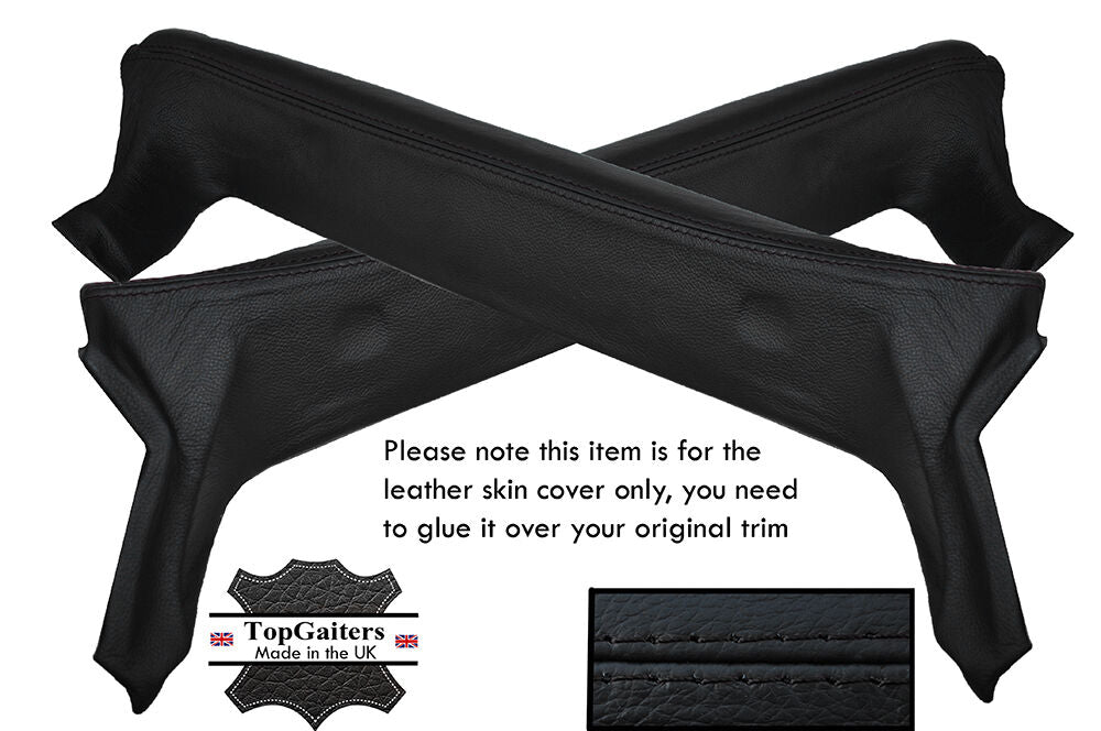 BLACK STITCH 2X A PILLARS LEATHER SKIN COVERS FITS SAAB 900 CLASSIC CONVERTIBLE