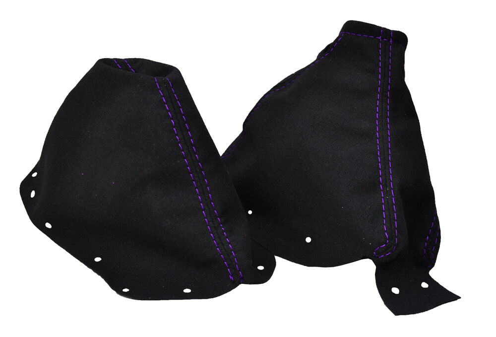 PURPLE STITCH FITS NISSAN 300ZX 1989-2000 COUPE PU SUEDE GEAR+HANDBRAKE GAITER