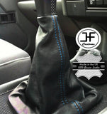 BLUE STITCH REAL LEATHER GEAR GAITER FOR LANDROVER DISCOVERY 200TDI 300TDI TD5