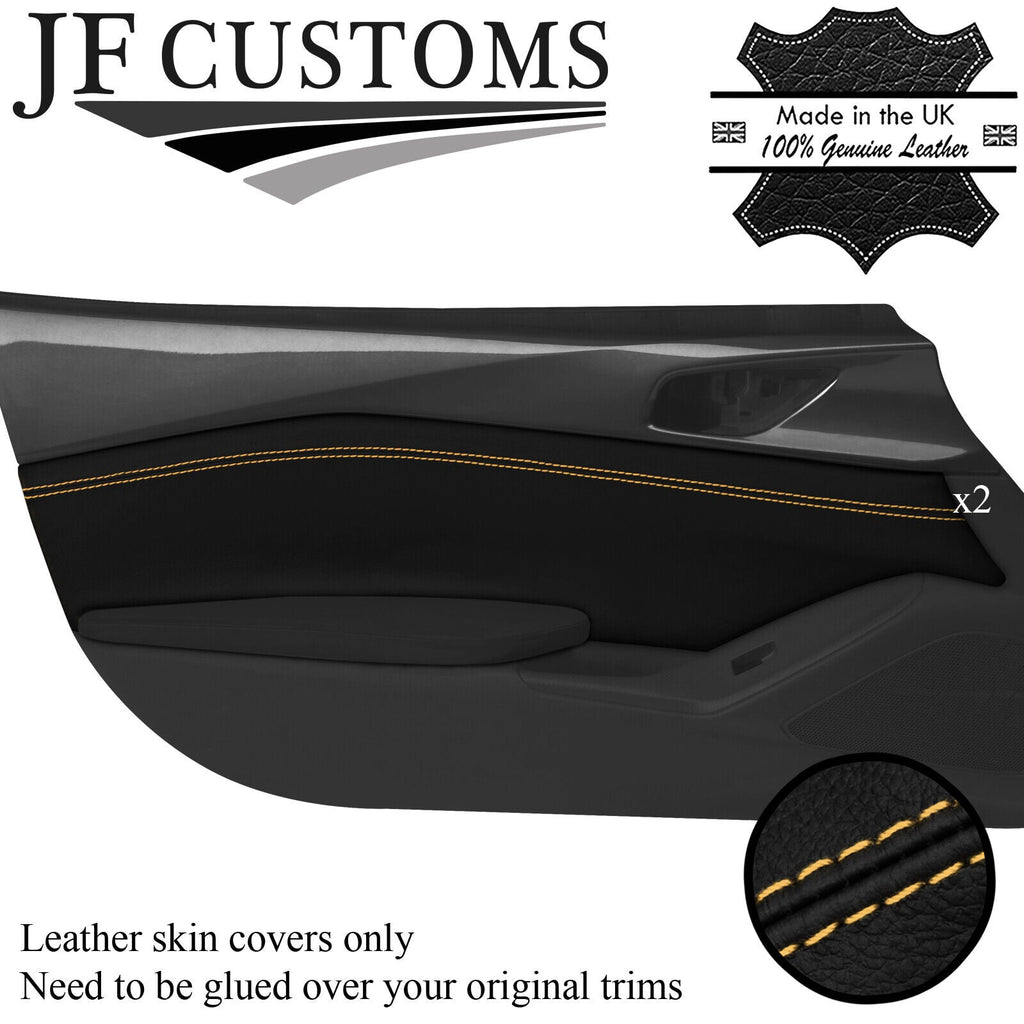 BEIGE STITCH LEATHER 2X DOOR CARD TRIM INSERT COVERS FOR MAZDA MX5 MK4 ND 15-20
