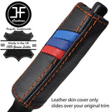 ORANGE STITCH TRI STRIPE HANDBRAKE HANDLE LEATHER COVER FOR BMW SERIES E36 91-98