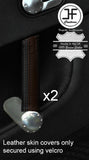 BLACK & BROWN STRIPE 2X FRONT DOOR HANDLE LEATHER COVERS FOR AUDI TT MK1 98-06