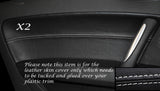 WHITE STITCHING 2X DOOR CARD LEATHER SKIN COVERS FITS AUDI TT MK2 2006-2014