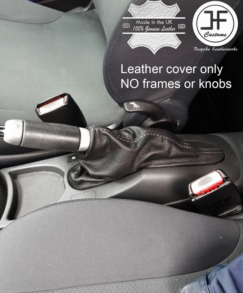 GREY STITCH TOP GRAIN REAL LEATHER HANDBRAKE GAITER FOR MINI R50 R52 R53 01-06