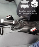GREY STITCH TOP GRAIN REAL LEATHER HANDBRAKE GAITER FOR MINI R50 R52 R53 01-06