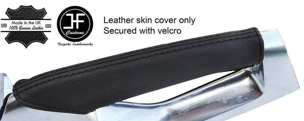 BLACK STITCH PASSENGER GRAB HANDLE LEATHER COVER FITS PEUGEOT 3008 2008-2016