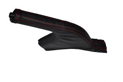 RED STITCH FITS MAZDA 2 2007-2012 LEATHER HANDBRAKE GAITER CUSTOM NEW MADE IN UK