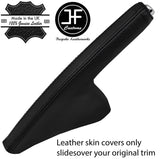 BLACK & BLACK STRIPE REAL LEATHER HANDBRAKE GAITER FOR SKODA ROOMSTER 2006-2015