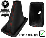 RED STITCH LEATHER GEAR GAITER+PLASTIC FRAME FOR TOYOTA COROLLA T-SPORT 01-07