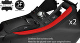 BLACK & RED 2X CENTER CONSOLE SIDE TRIM LEATHER COVERS FOR LEXUS CT200H 10-18
