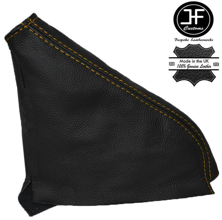 YELLOW STITCH REAL LEATHER HANDBRAKE GAITER FITS FORD C MAX 2003-2007 CUSTOM NEW