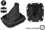 RED STITCH LEATHER GEAR GAITER+PLASTIC FRAME FITS HYUNDAI COUPE GENESIS 08-12