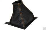 FITS VAUXHALL ASTRA MK4 LEATHER GEAR GAITER ORANGE STITCH CUSTOM NEW MADE IN UK