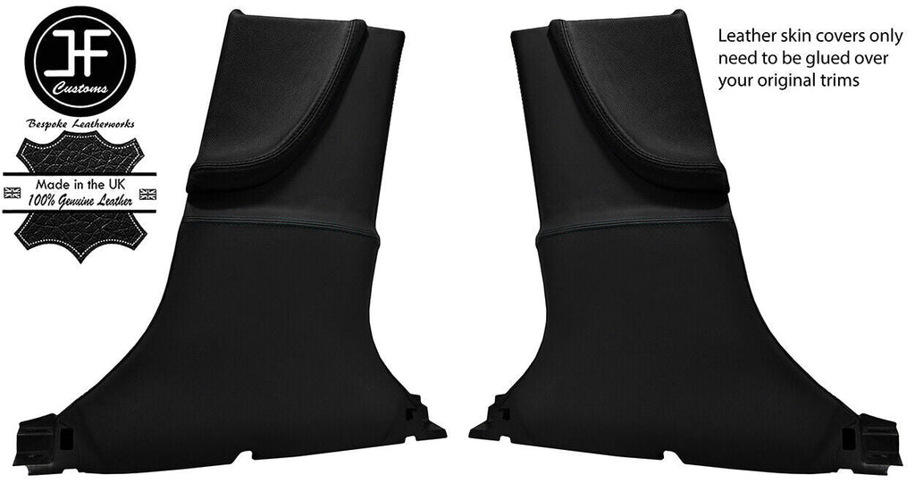 BLACK&BLACK 2X FULL LOWER B PILLAR NAPPA LEATHER COVER FOR TESLA MODEL S 12-16
