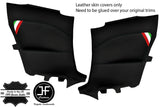 BLACK STICH 2X REAR DOOR CARD TRIM LEATHER COVER FOR ALFA ROMEO GTV 916 IT FLAG