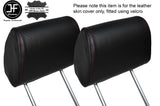 RED STITCH 2X FRONT HEADREST LEATHER SKIN COVERS FITS BMW 3 SERIES E30 84-92