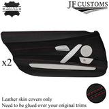 DARK RED STITCH 2X FULL FRONT DOOR CARD LEATHER COVERS FITS BMW Z4 E85 03-09