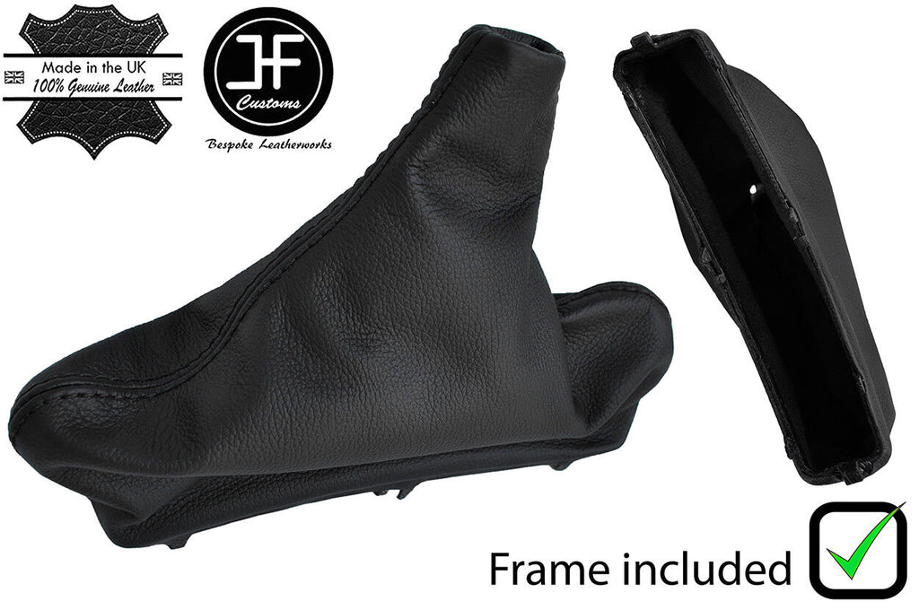 BLACK STITCH LEATHER HANDBRAKE + PLASTIC FRAME FOR RENAULT LAGUNA MK3 07-15