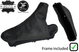 BLACK STITCH LEATHER HANDBRAKE + PLASTIC FRAME FOR RENAULT LAGUNA MK3 07-15
