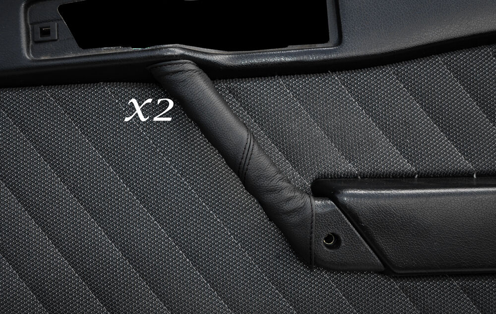 BLACK STITCH  2X FRONT DOOR HANDLE SKIN COVERS FITS ALFA ROMEO 155 1992-1998