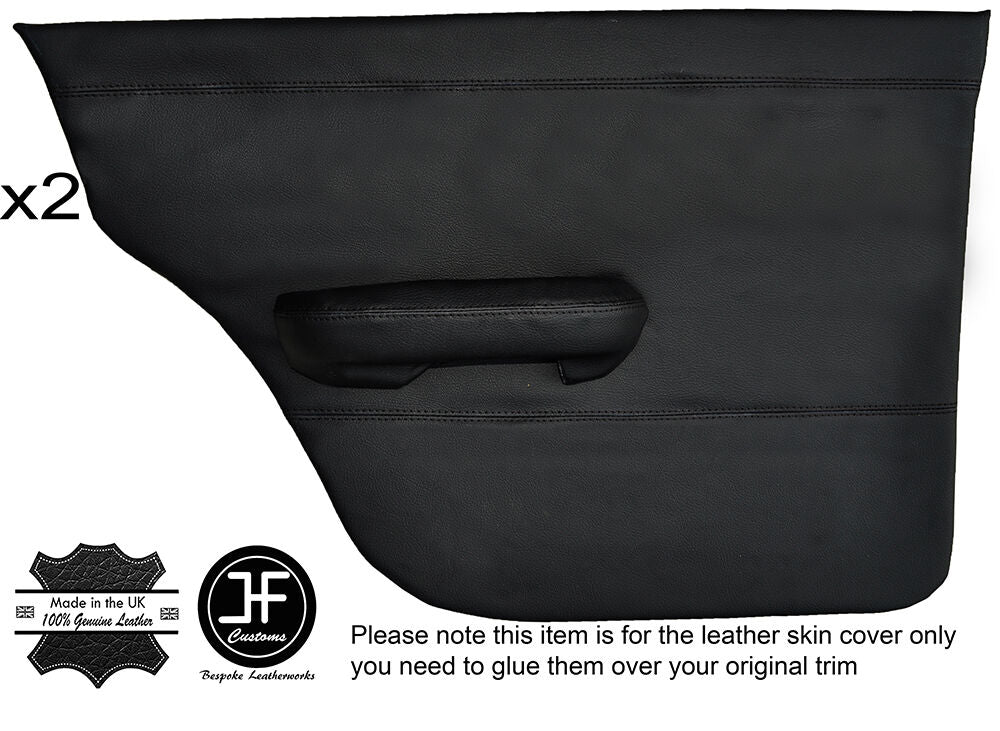BLACK STITCH 2X REAR FULL DOOR CARD LEATHER COVERS FITS TRIUMPH DOLOMITE SALOON