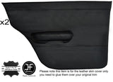 BLACK STITCH 2X REAR FULL DOOR CARD LEATHER COVERS FITS TRIUMPH DOLOMITE SALOON
