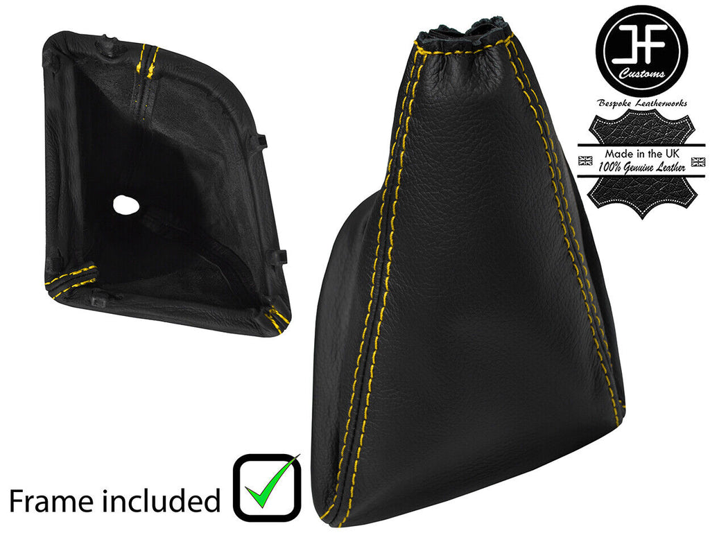 YELLOW STITCH LEATHER MANUAL GEAR GAITER+PLASTIC FRAME FOR FIAT DUCATO 2006-2019