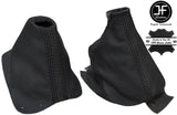 BLACK REAL LEATHER GEAR & HANDBRAKE GAITER SET COVERS FITS 300ZX Z32 1989-2000