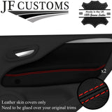 RED STITCH LEATHER 2X REAR DOOR TRIM COVERS FOR FIAT PUNTO GRANDE EVO 5DR 09-15