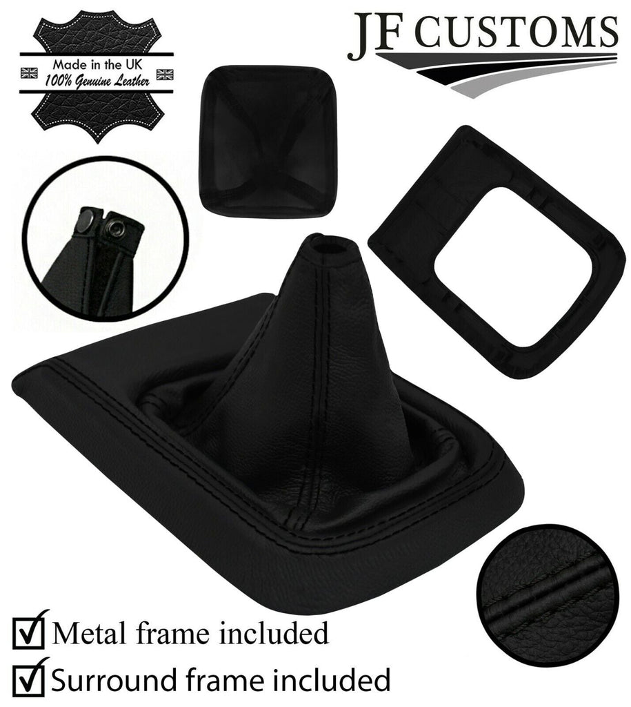 BLACK STITCH ITALIAN LEATHER GEAR+ SURROUND COVERS + FRAMES FOR XTRAIL T30 04-07