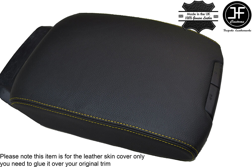 YELLOW STITCH ARMREST LID LEATHER COVER FITS TOYOTA LAND CRUISER 150 J15 10-15