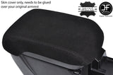 BLACK STITCH ARMREST LID SUEDE COVER FOR MITSUBISHI LANCER EVO 10 X 2008-2016