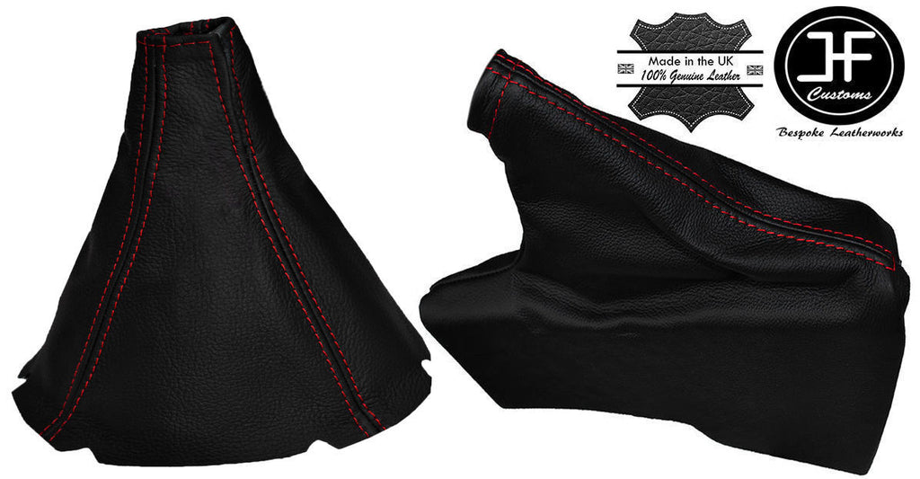 RED STITCH LEATHER GEAR & HANDBRAKE GAITERS SET FITS SUBARU IMPREZA WRX 07-12