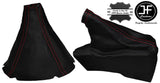 RED STITCH LEATHER GEAR & HANDBRAKE GAITERS SET FITS SUBARU IMPREZA WRX 07-12